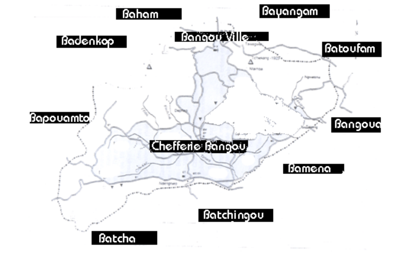 Carte schématique de la Chefferie Bangou
